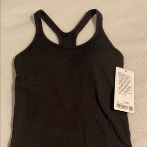 lululemon ebb to street tank women’s black size 4